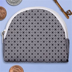 Pattern Formes Ronds Noir/blanc Horseshoe Style Canvas Pouch by kcreatif
