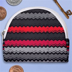 Chevrons Rose/gris Horseshoe Style Canvas Pouch by kcreatif
