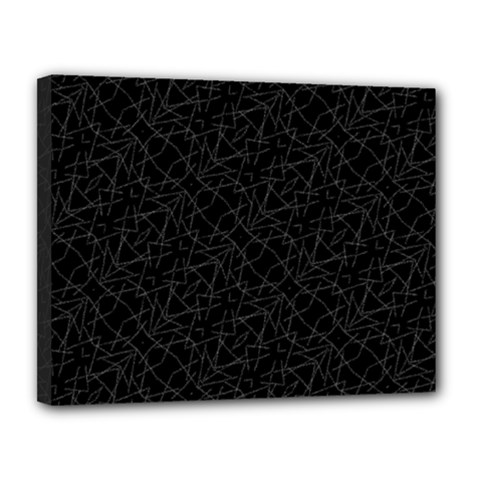 Pattern Abstrait Blanc/noir Canvas 14  X 11  (stretched) by kcreatif