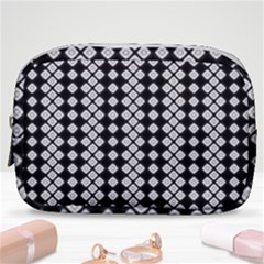White Plaid Texture Make Up Pouch (small) by Mariart
