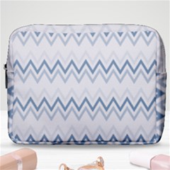 Chevrons Bleus/blanc Make Up Pouch (large) by kcreatif