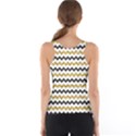 Black and Gold Glitters Zigzag Retro Pattern Golden metallic texture Tank Top View2