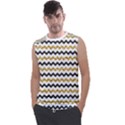 Black and Gold Glitters Zigzag Retro Pattern Golden metallic texture Men s Regular Tank Top View1