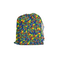 Clown World Pepe The Frog Honkhonk Meme Kekistan Funny Pattern Blue  Drawstring Pouch (medium) by snek