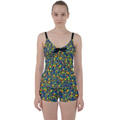 Clown World Pepe The Frog Honkhonk Meme Kekistan Funny Pattern Blue  Tie Front Two Piece Tankini by snek