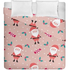 Cute Christmas Santa Seamless Pattern Duvet Cover Double Side (king Size) by Vaneshart