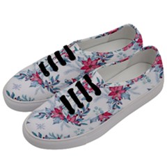Watercolor Christmas Floral Seamless Pattern Men s Classic Low Top Sneakers by Vaneshart