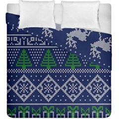 Beautiful Knitted Christmas Pattern Duvet Cover Double Side (king Size) by Vaneshart
