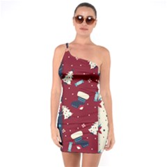 Flat Design Christmas Pattern Collection Art One Soulder Bodycon Dress by Vaneshart