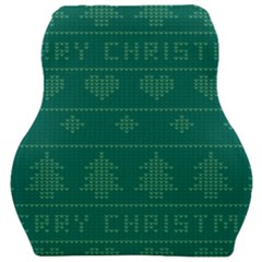 Beautiful Knitted Christmas Pattern Green Car Seat Velour Cushion  by Vaneshart