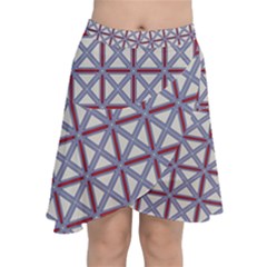 Df Donos Grid Chiffon Wrap Front Skirt by deformigo