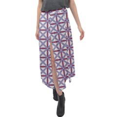 Df Donos Grid Velour Split Maxi Skirt by deformigo