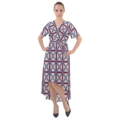 Df Donos Grid Front Wrap High Low Dress by deformigo