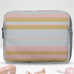 Bandes Rose/doré/vert Make Up Pouch (large) by kcreatif