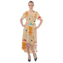 Funny Christmas Pattern Background Front Wrap High Low Dress by Vaneshart