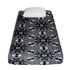 Black And White Pattern Fitted Sheet (single Size) by HermanTelo