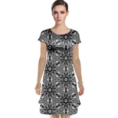 Black And White Pattern Cap Sleeve Nightdress by HermanTelo