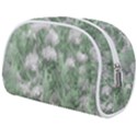 Green And White Textured Botanical Motif Manipulated Photo Makeup Case (Medium) View2