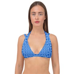 Df Blue Woollister Double Strap Halter Bikini Top by deformigo