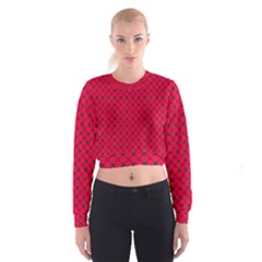 Df Magenta Legend Cropped Sweatshirt by deformigo