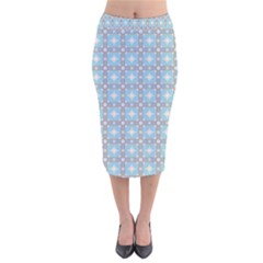 Df Tech Sky Velvet Midi Pencil Skirt by deformigo