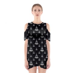 Buddhism Motif Print Pattern Design Shoulder Cutout One Piece Dress by dflcprintsclothing