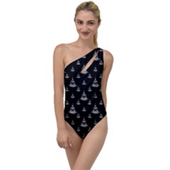 Buddhism Motif Print Pattern Design To One Side Swimsuit by dflcprintsclothing