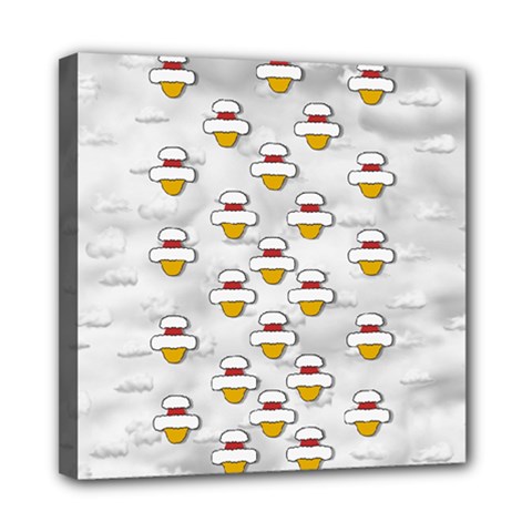 Santa And His Elves Mini Canvas 8  X 8  (stretched) by pepitasart