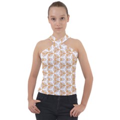 Df Giovanni Di Graziano Cross Neck Velour Top by deformigo