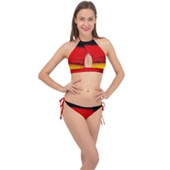Colors And Fabrics 7 Cross Front Halter Bikini Set by bestdesignintheworld