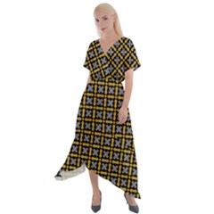 Mesori Cross Front Sharkbite Hem Maxi Dress by deformigo