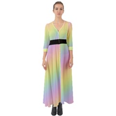 Pastel Goth Rainbow  Button Up Boho Maxi Dress by thethiiird