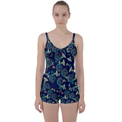 French Horn Tie Front Two Piece Tankini by BubbSnugg