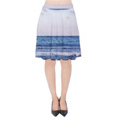Pink Ocean Hues Velvet High Waist Skirt by TheLazyPineapple