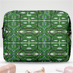 My Paint My Pallet Brocade Green Scarabs Make Up Pouch (large) by ScottFreeArt