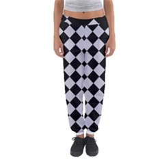 Block Fiesta - Cloudy Grey & Black Women s Jogger Sweatpants by FashionBoulevard
