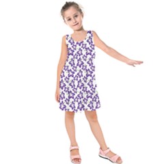 Cute Flowers - Imperial Purple Kids  Sleeveless Dress by FashionBoulevard