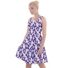 Cute Flowers - Imperial Purple Knee Length Skater Dress by FashionBoulevard