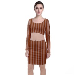 Nice Stripes - Burnt Orange Top And Skirt Sets by FashionBoulevard