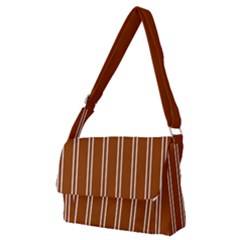 Nice Stripes - Burnt Orange Full Print Messenger Bag (m) by FashionBoulevard
