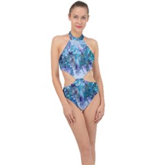 Sea Anemone Halter Side Cut Swimsuit by CKArtCreations