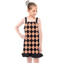 Block Fiesta Black And Cantaloupe Orange Kids  Overall Dress View1