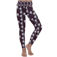 White Rose In Maroon Kids  Lightweight Velour Classic Yoga Leggings by snowwhitegirl