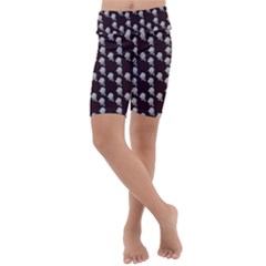White Rose In Maroon Kids  Lightweight Velour Cropped Yoga Leggings by snowwhitegirl