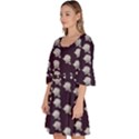 White Rose In Purple Velour Kimono Dress View2
