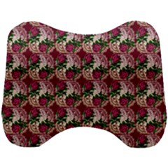 Doily Rose Pattern Red Head Support Cushion by snowwhitegirl