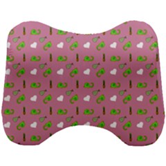 Green Elephant Pattern Mauve Head Support Cushion by snowwhitegirl