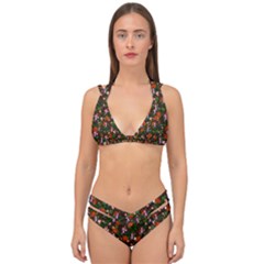 Fiola Pattern Brown Double Strap Halter Bikini Set by snowwhitegirl