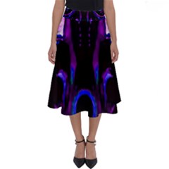 Demon Ethnic Mask Extreme Close Up Illustration Perfect Length Midi Skirt by dflcprintsclothing