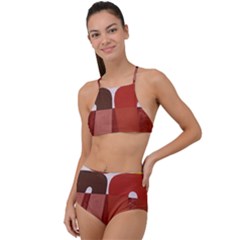 Sophie Taeuber Arp, Composition À Motifs D arceaux Ou Composition Horizontale Verticale High Waist Tankini Set by Sobalvarro
